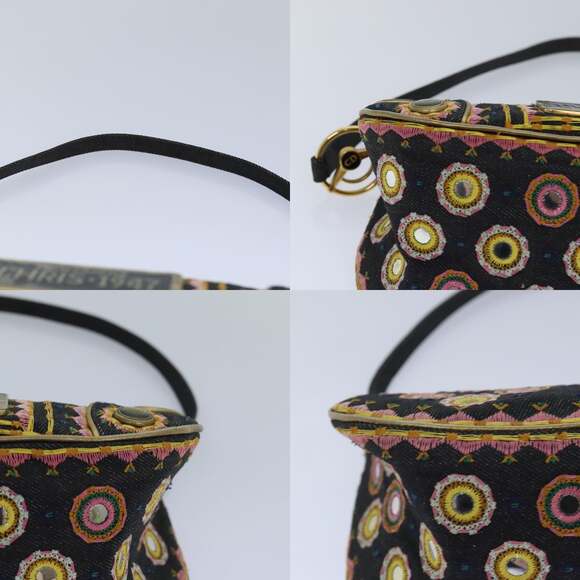 DIOR Hand Bag Canvas Blue Gold - Picture 11 of 13